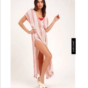 Lulus swim coverup with tassel tie
